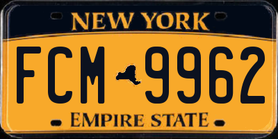 NY license plate FCM9962