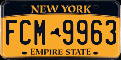 NY license plate FCM9963