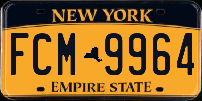 NY license plate FCM9964