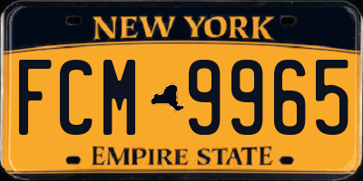 NY license plate FCM9965