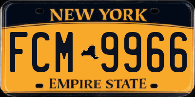 NY license plate FCM9966