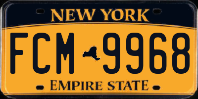 NY license plate FCM9968