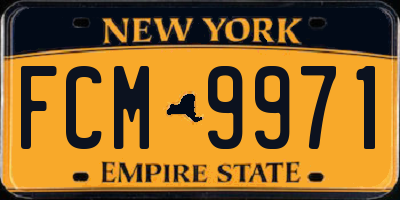 NY license plate FCM9971
