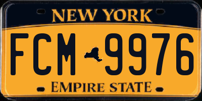 NY license plate FCM9976
