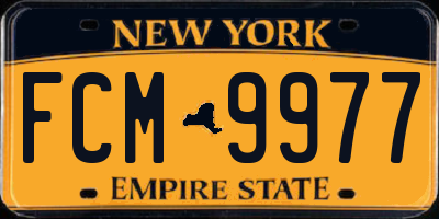 NY license plate FCM9977