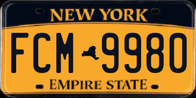 NY license plate FCM9980