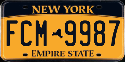 NY license plate FCM9987