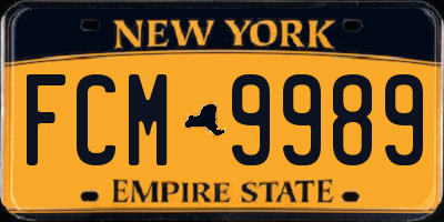 NY license plate FCM9989