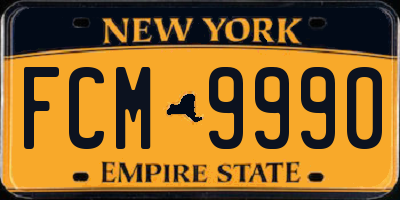 NY license plate FCM9990