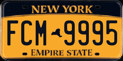 NY license plate FCM9995