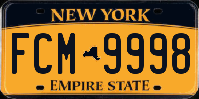 NY license plate FCM9998