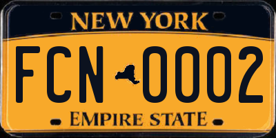 NY license plate FCN0002