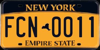 NY license plate FCN0011