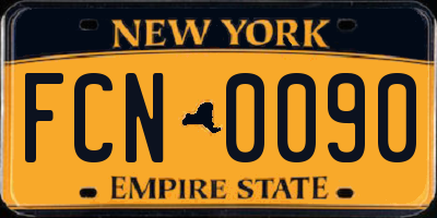 NY license plate FCN0090