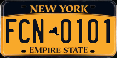 NY license plate FCN0101