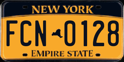 NY license plate FCN0128