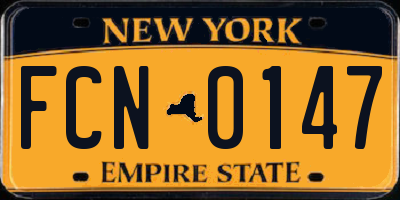 NY license plate FCN0147