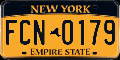 NY license plate FCN0179