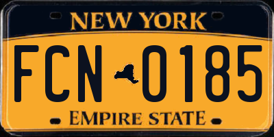 NY license plate FCN0185