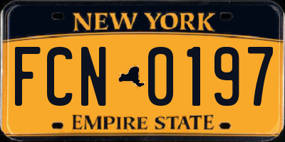 NY license plate FCN0197