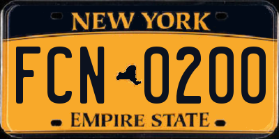 NY license plate FCN0200