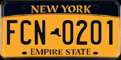 NY license plate FCN0201