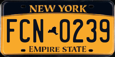 NY license plate FCN0239