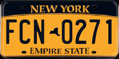 NY license plate FCN0271