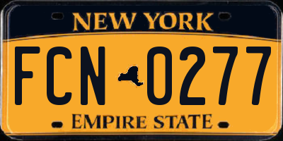 NY license plate FCN0277