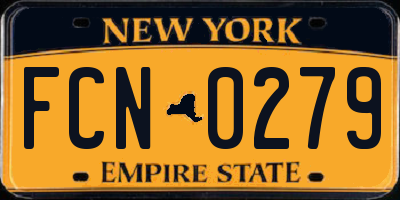 NY license plate FCN0279
