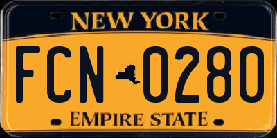 NY license plate FCN0280