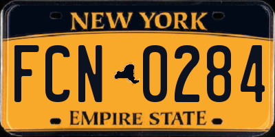 NY license plate FCN0284