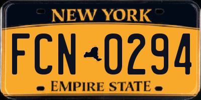 NY license plate FCN0294