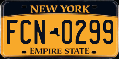 NY license plate FCN0299