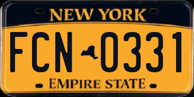 NY license plate FCN0331