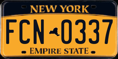 NY license plate FCN0337
