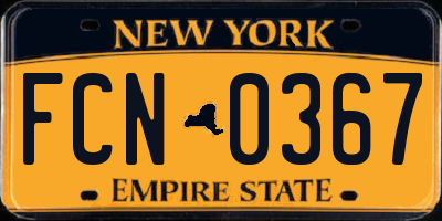 NY license plate FCN0367