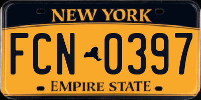 NY license plate FCN0397