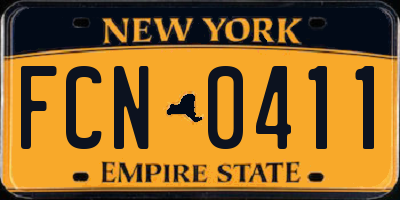NY license plate FCN0411