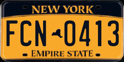 NY license plate FCN0413