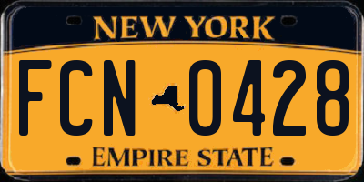 NY license plate FCN0428