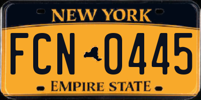 NY license plate FCN0445