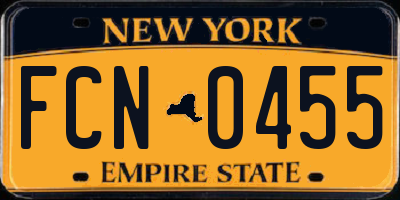 NY license plate FCN0455