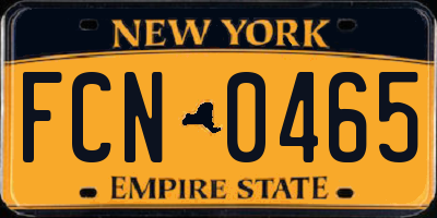 NY license plate FCN0465