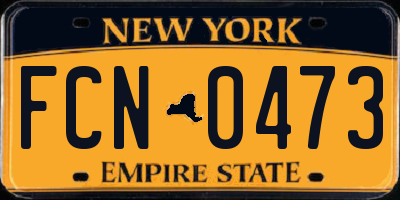 NY license plate FCN0473