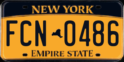 NY license plate FCN0486