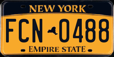 NY license plate FCN0488