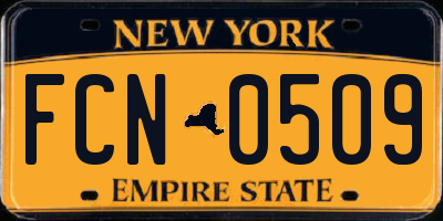 NY license plate FCN0509