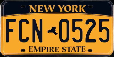 NY license plate FCN0525