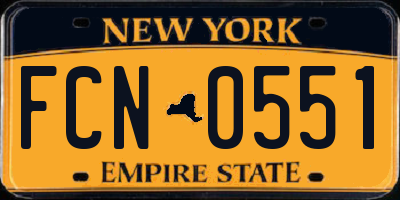 NY license plate FCN0551